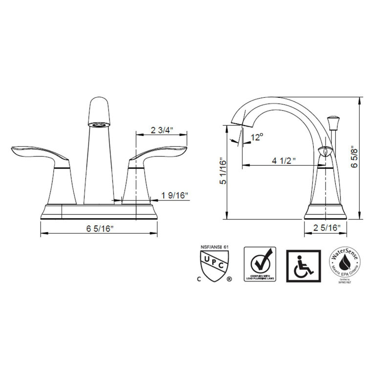 Oil Rubbed Bronze Centerset Bathroom Faucet with Drain Assembly
