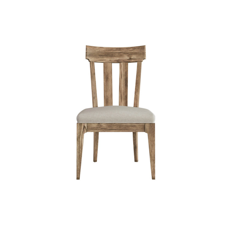 Brown Velvet Upholstered Slat Back Side Chair