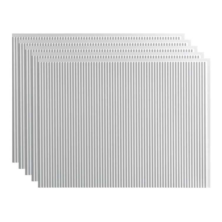 Gloss White Vinyl Ribbed Decorative Backsplash Kit, 18" x 24"