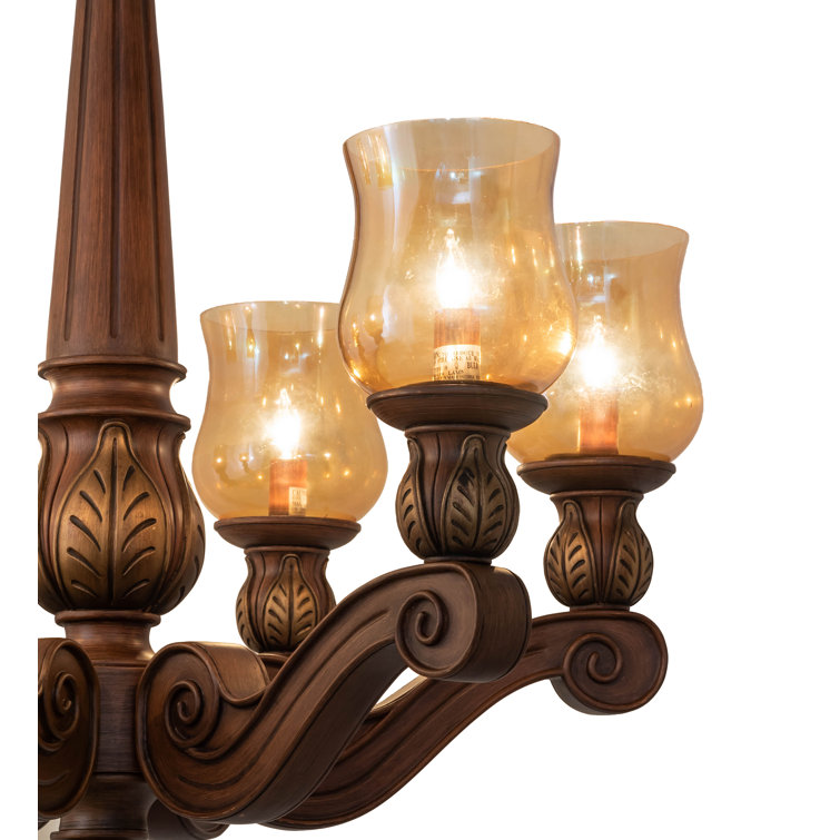 Kendall 30" Wide Gold and Cherry 6-Light Chandelier