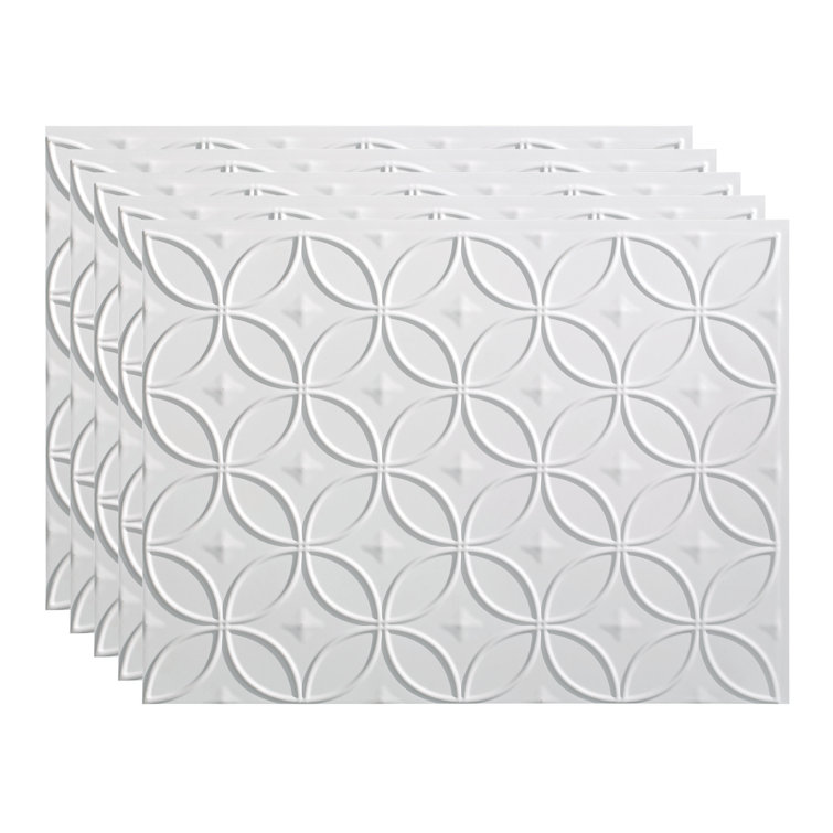 Matte White Vinyl Decorative Backsplash Kit 15 sq ft