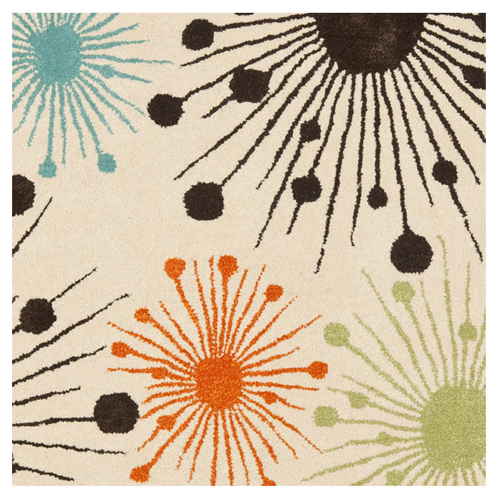 Ivory and Multi Floral Tufted Wool Area Rug