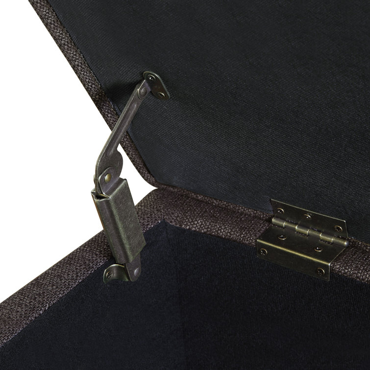 Midnight Charcoal Tufted Square Ottoman with Storage