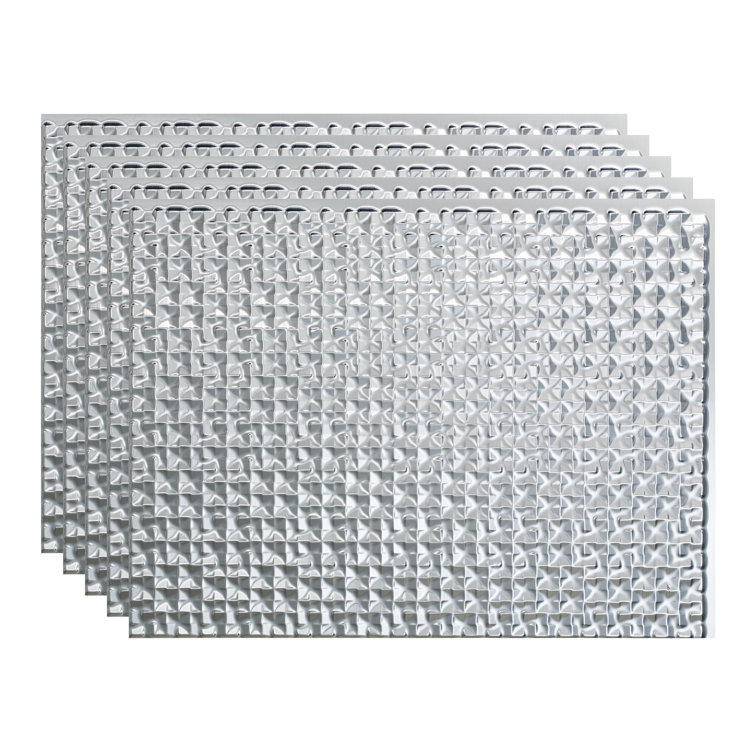 Brushed Aluminum Textured Vinyl Backsplash Kit, 24" x 18"