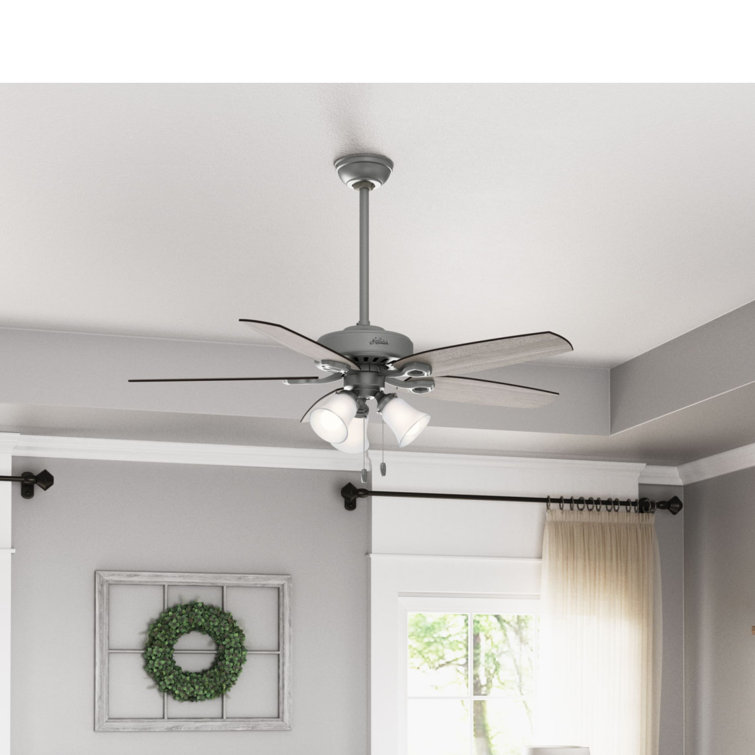 Matte Silver 52" Ceiling Fan with LED Light Kit and Reversible Blades