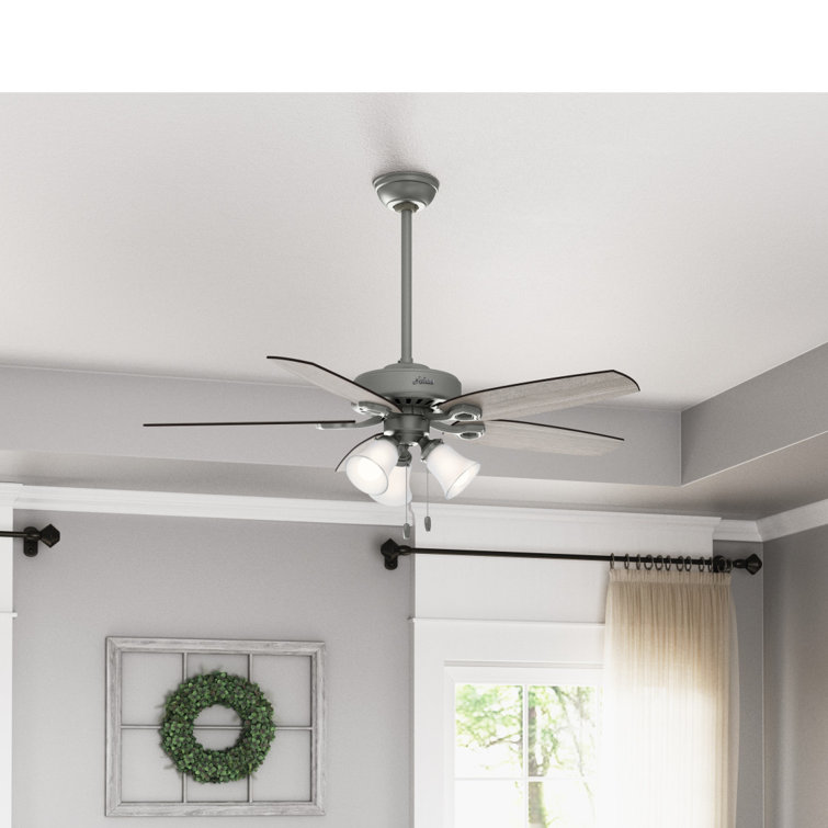 Matte Silver 52" Ceiling Fan with LED Light Kit and Reversible Blades
