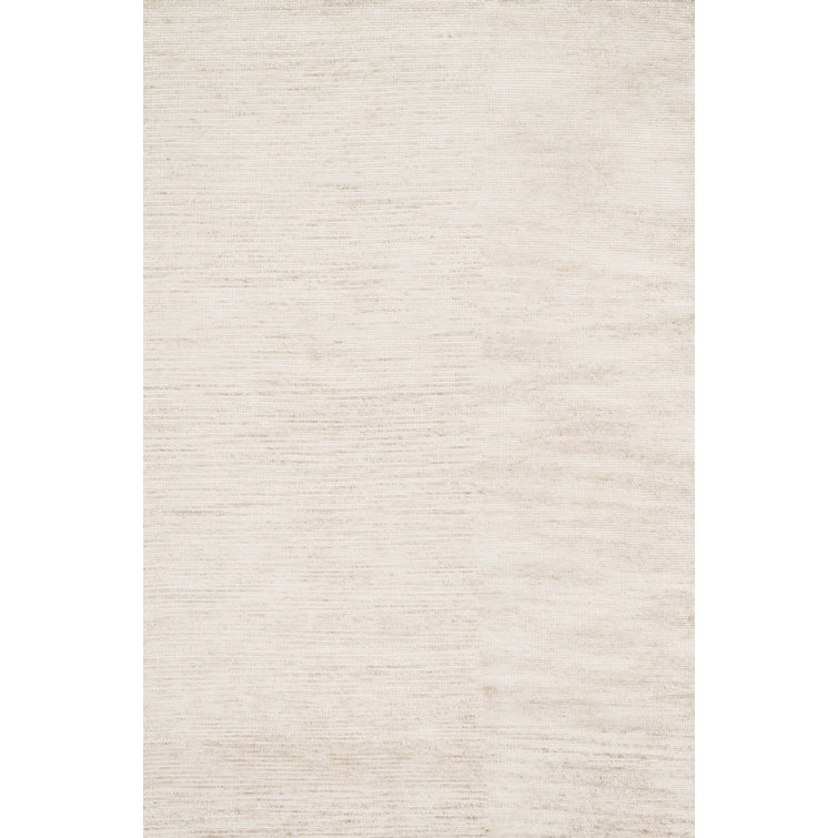Serena Ivory Hand-Knotted Viscose Rectangular Rug