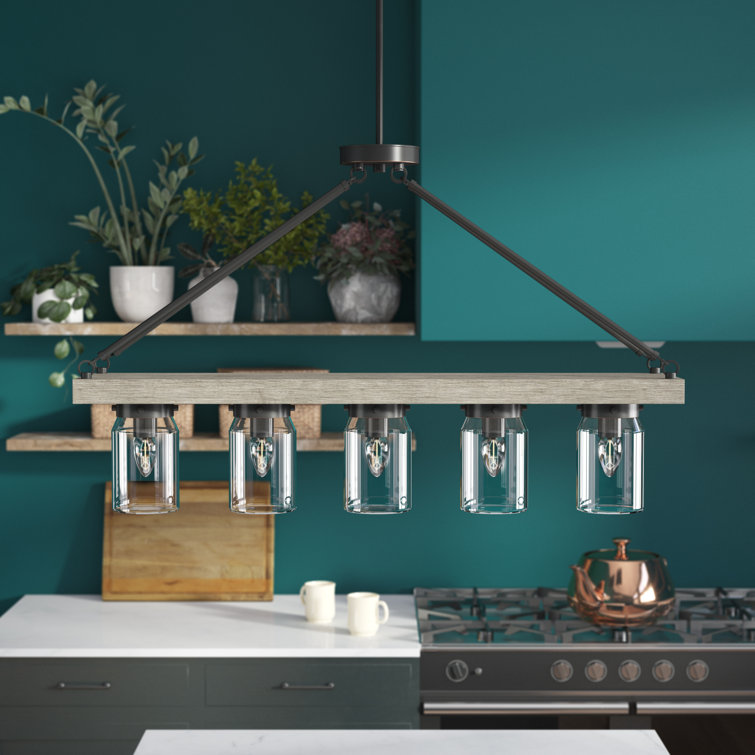 Devon Park Brushed Nickel 5-Light Mason Jar Chandelier