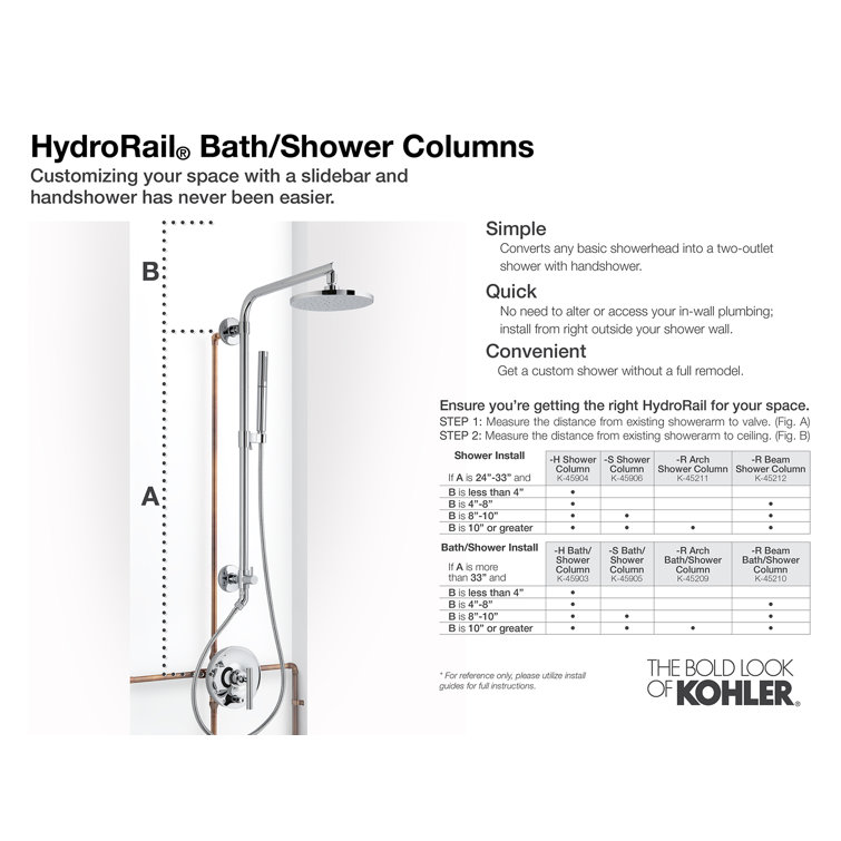 Polished Chrome Adjustable Shower Column with Slidebar Bracket