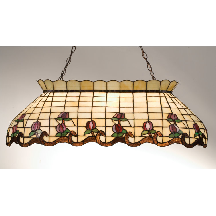 Elegant Roseborder 19" Bronze Globe Pendant with Art Glass