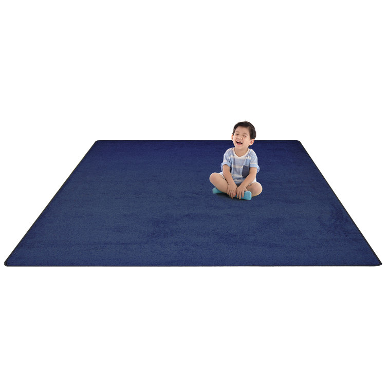 Midnight Sky Square Tufted Synthetic Kids Area Rug 6' x 6'