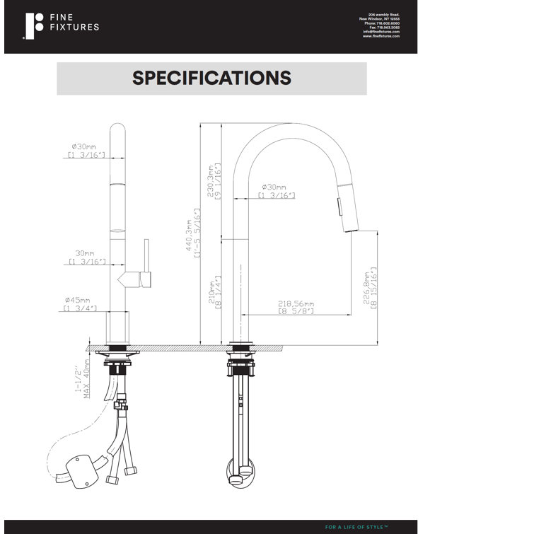 Chrome and Satin Brass Pull Down Single Handle Kitchen Faucet