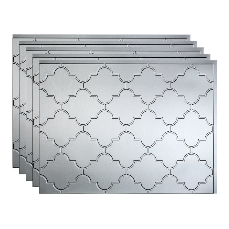 Argent Silver Vinyl Decorative Backsplash Tiles Kit