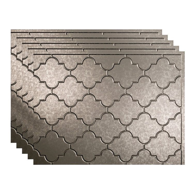Monaco Galvanized Steel Decorative Vinyl Backsplash Kit