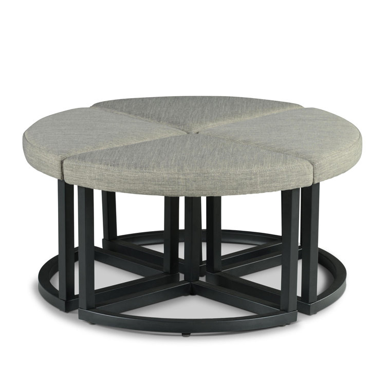 Yukon Dark Brown Wood Coffee Table with Stools
