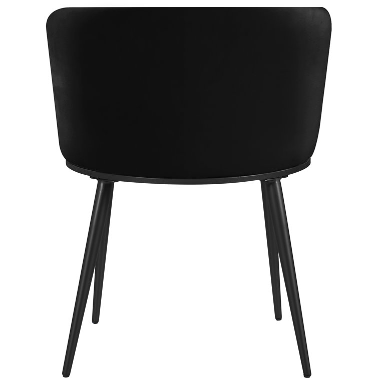 Petite Skylar Matte Black Velvet Dining Chair