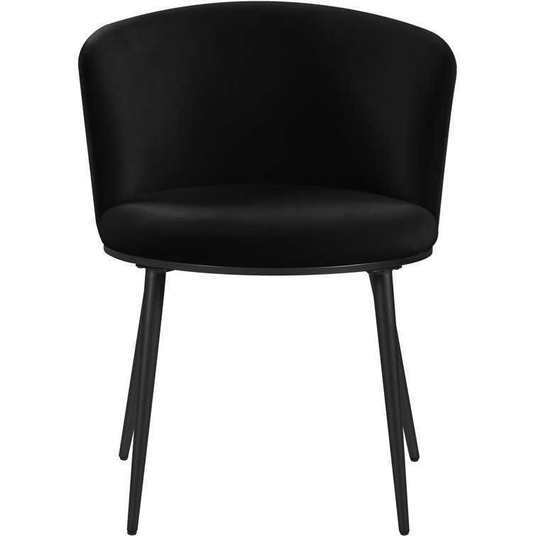 Petite Skylar Matte Black Velvet Dining Chair