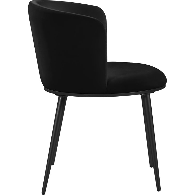Petite Skylar Matte Black Velvet Dining Chair