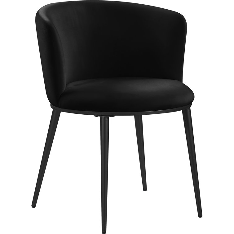 Petite Skylar Matte Black Velvet Dining Chair