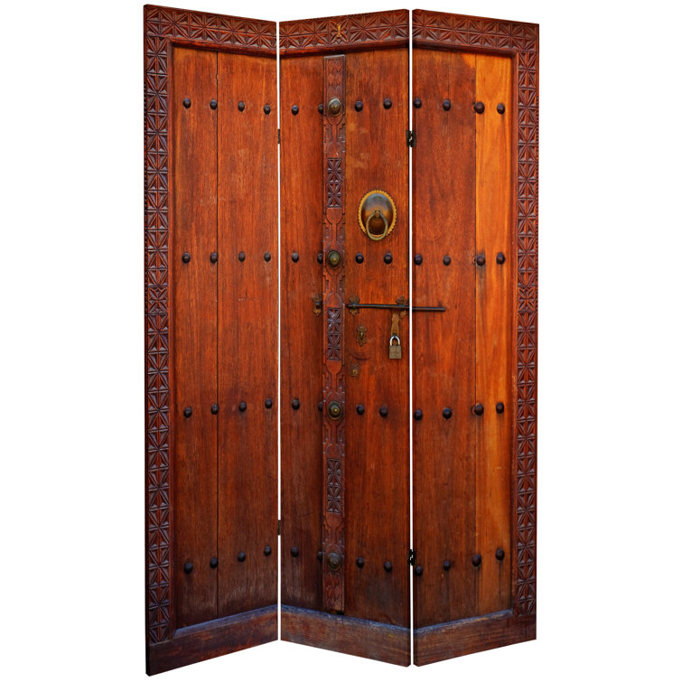 European Doors Canvas Room Divider with Spruce Wood Frame