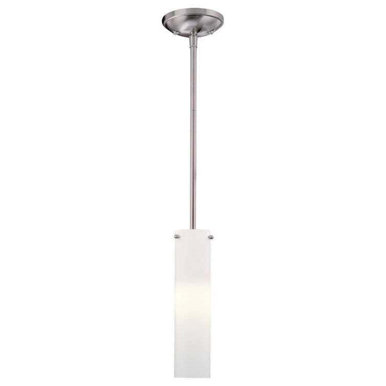 Etched Opal Glass Mini Pendant in Brushed Nickel Finish
