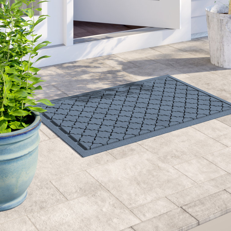 Bluestone Polypropylene Outdoor Rectangle Doormat with Rubber Backing