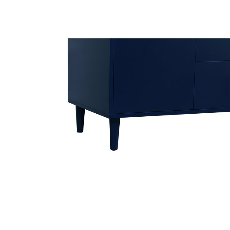 Blue 42'' Single Bathroom Vanity with Engineered Marble Top