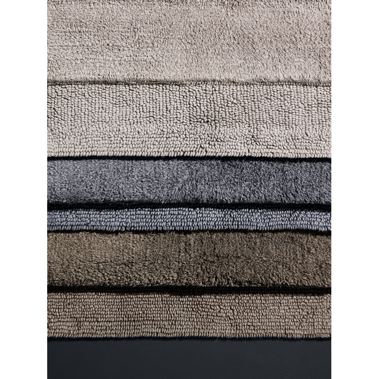 Luxurious Twin Cotton Reversible 24" Square Bath Rug - Satellite Taupe