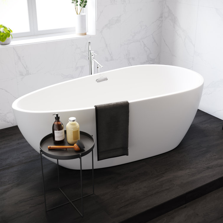 St. Tropez 67" White Acrylic Freestanding Bathtub