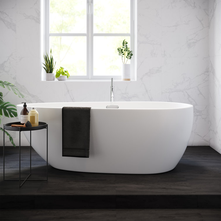 St. Tropez 67" White Acrylic Freestanding Bathtub