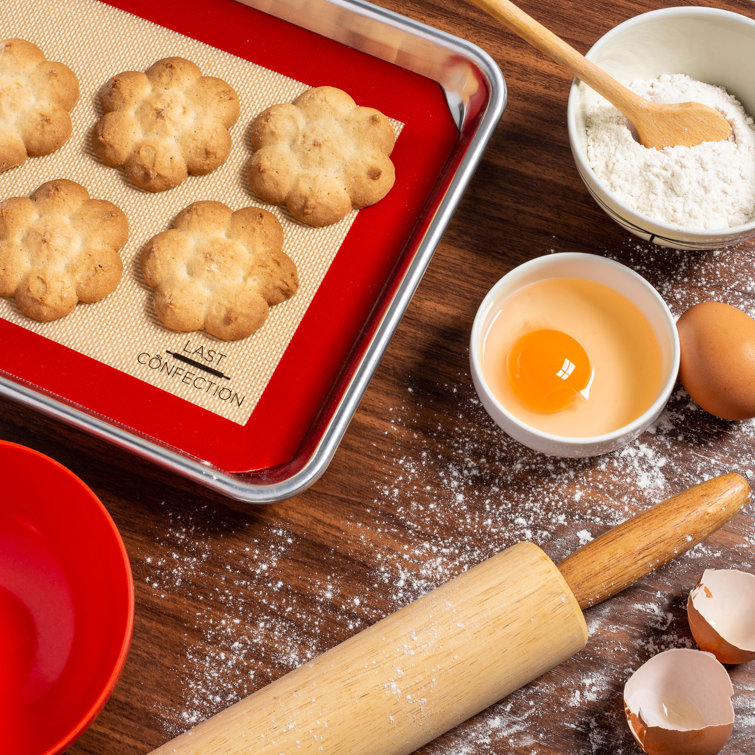 Last Confection Red Silicone Non-Stick Baking Mat Set