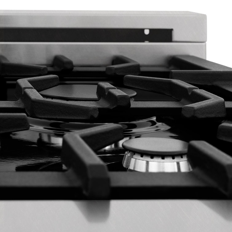 ZLINE 36" DuraSnow Stainless Steel Dual Fuel Range with 6 Burners