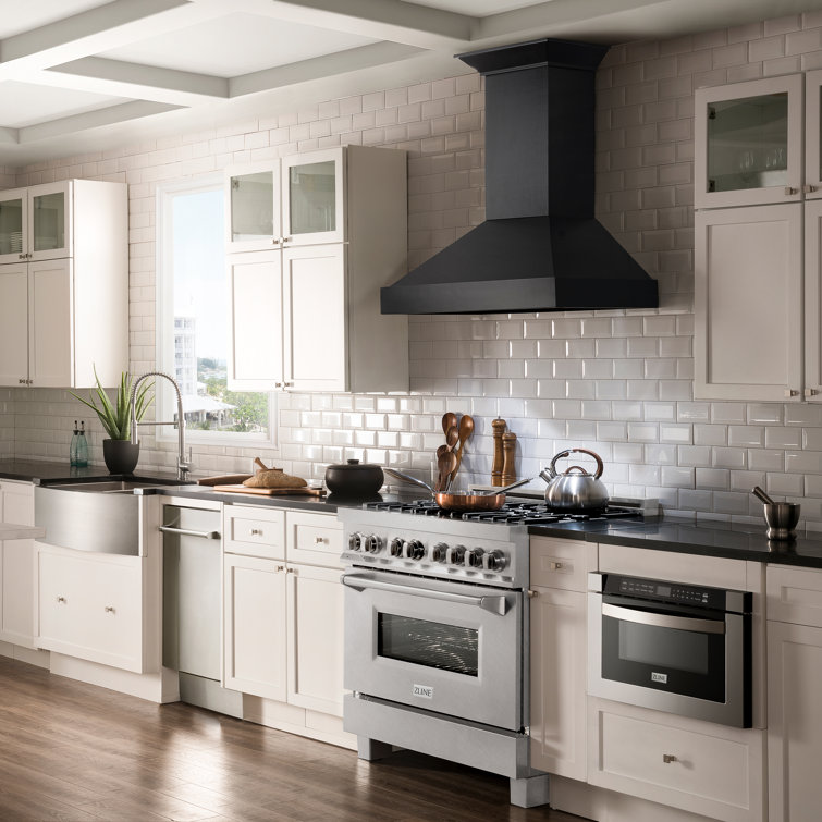 ZLINE 36" DuraSnow Stainless Steel Dual Fuel Range with 6 Burners