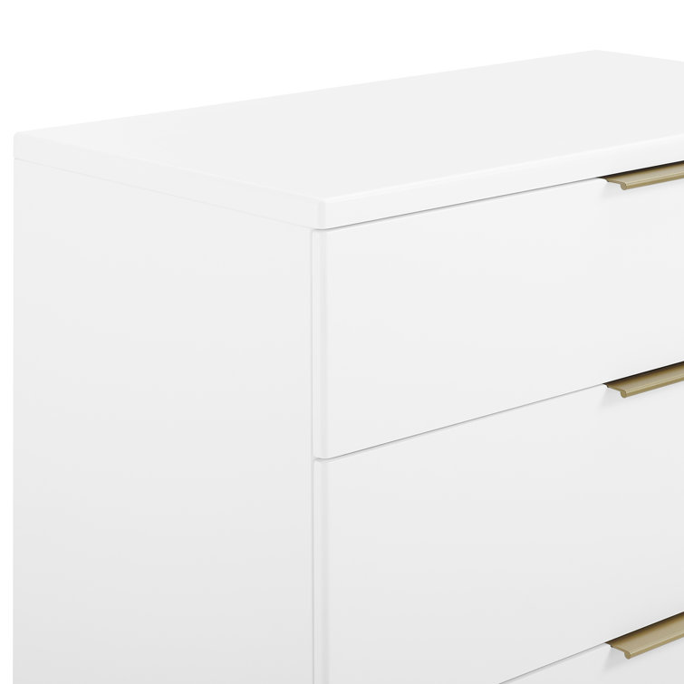 Bianca White and Bronze 3-Drawer Nursery Dresser