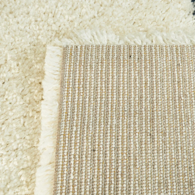 Colorful Rainbow Shag Kids Rug in Red and Cream, 5' x 7'