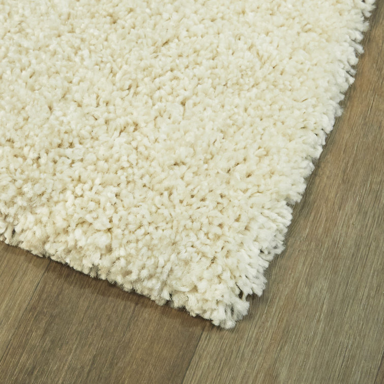 Colorful Rainbow Shag Kids Rug in Red and Cream, 5' x 7'