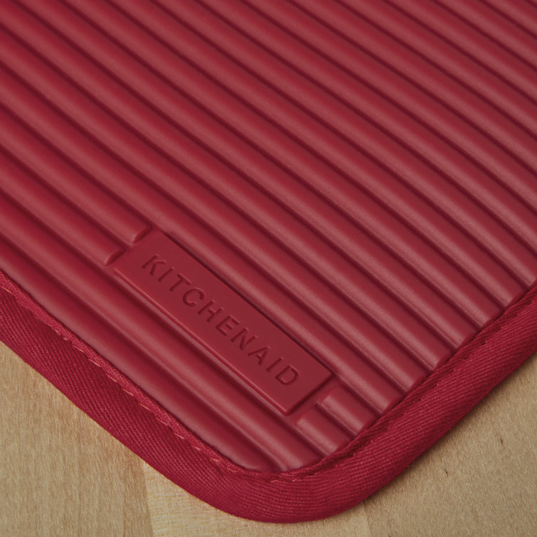 Passion Red Silicone and Cotton Pot Holder Set, 2-Piece