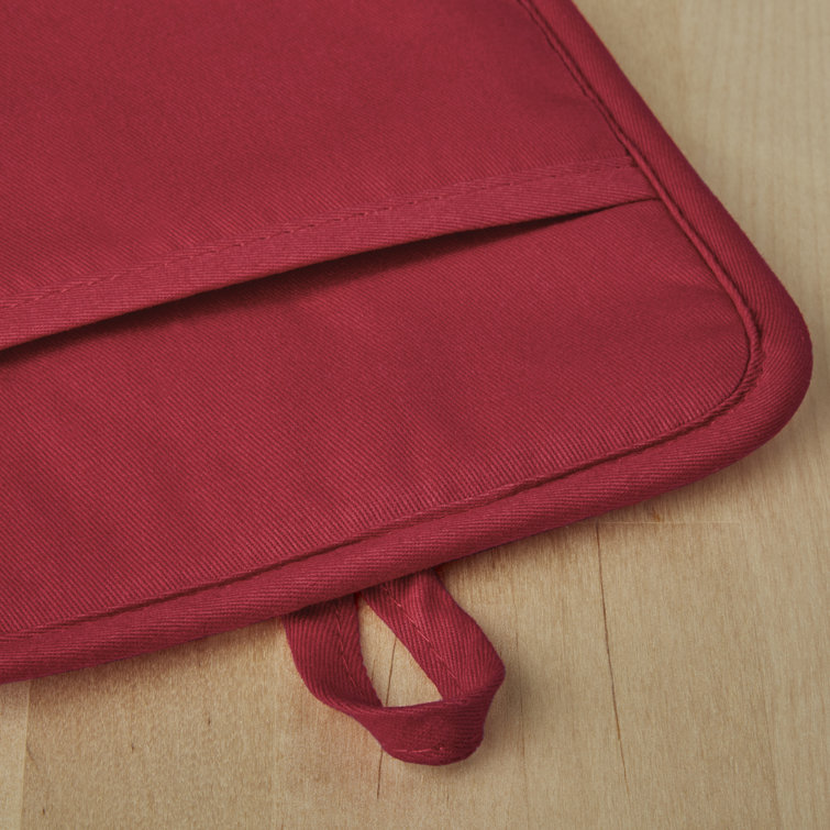 Passion Red Silicone and Cotton Pot Holder Set, 2-Piece