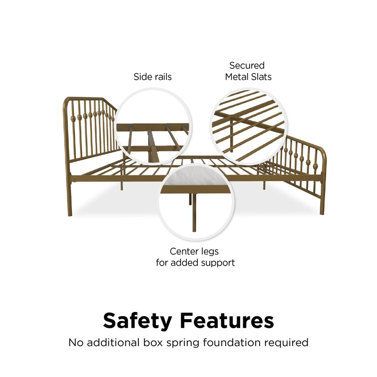 Lavender King Metal Platform Bed Frame with Headboard and Slats