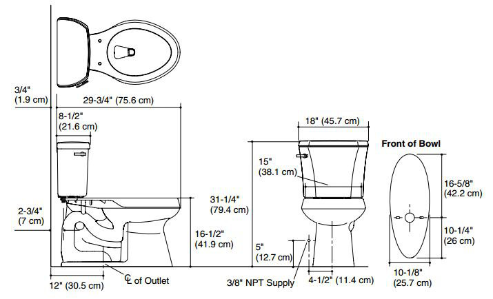 White High Efficiency Elongated Two-Piece Toilet