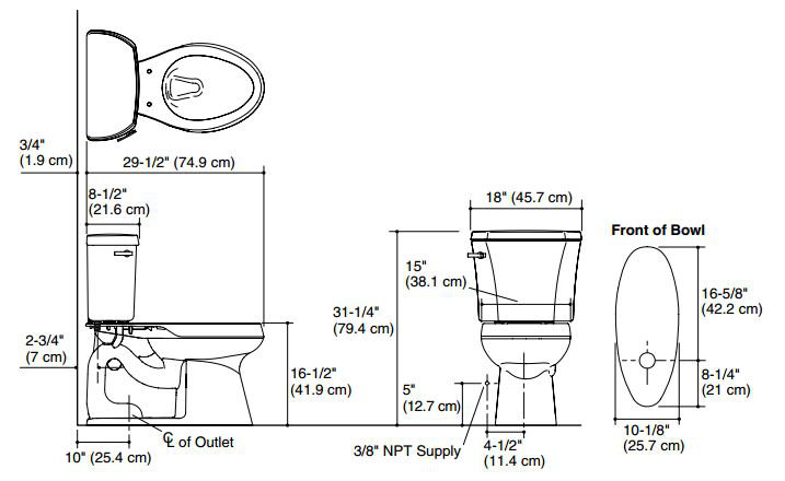 White Two-Piece Elongated Water Efficient Toilet