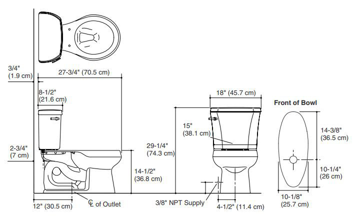 White High Efficiency Round Two-Piece Toilet