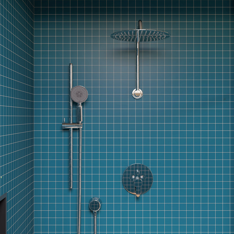 Polished Chrome Adjustable Handheld Shower Head with Sliding Rail