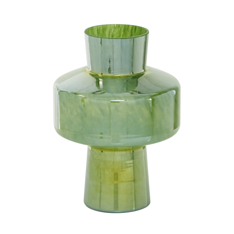 Sleek Spring Green 13.25'' Glass Bouquet Table Vase