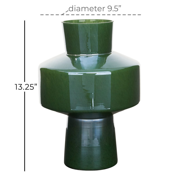 Sleek Spring Green 13.25'' Glass Bouquet Table Vase