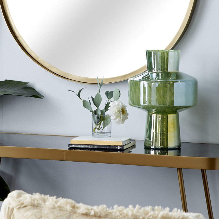 Sleek Spring Green 13.25'' Glass Bouquet Table Vase