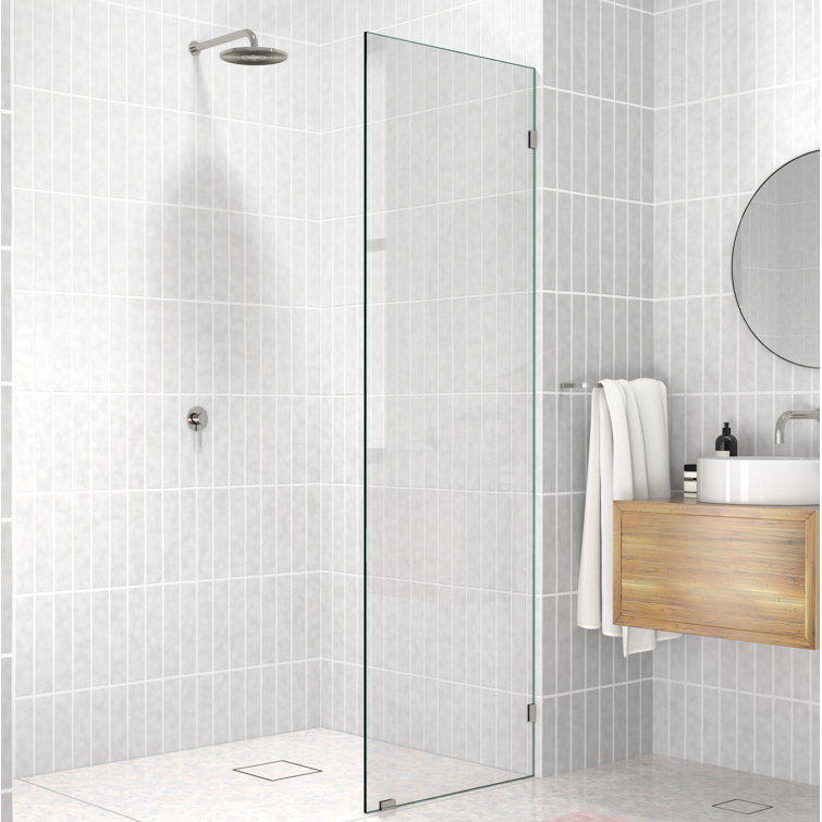 78" Frameless Shower Door with Brushed Nickel Hardware