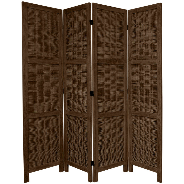 Burnt Brown 6-Panel Bamboo Matchstick Room Divider
