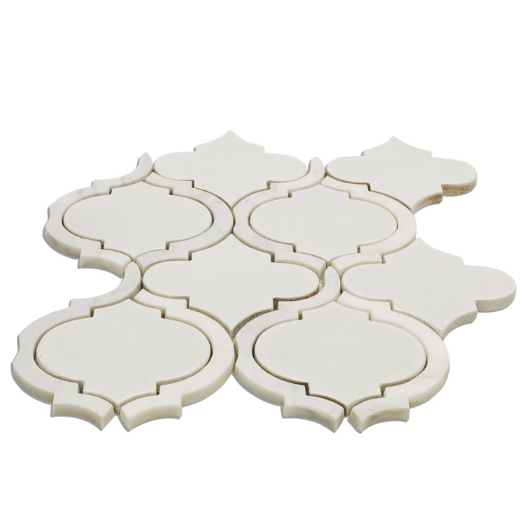Glacier White Arabesque Ceramic Mosaic Tile Sheet