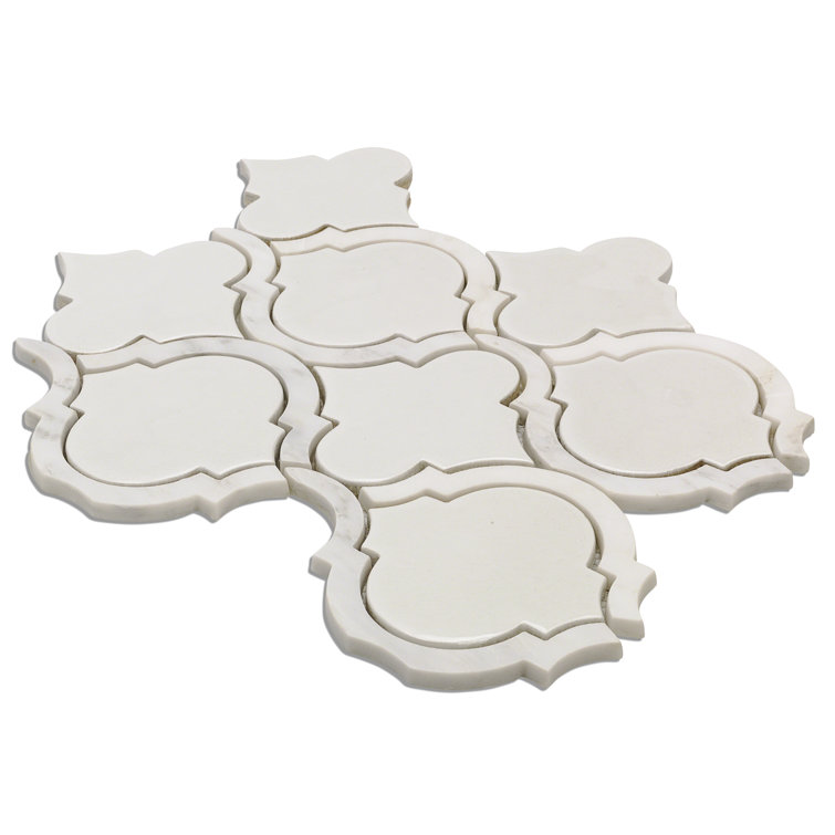 Glacier White Arabesque Ceramic Mosaic Tile Sheet